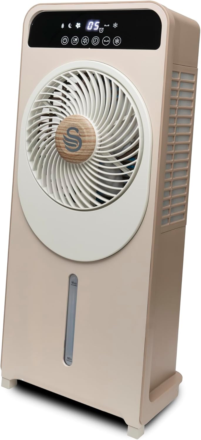 Swan Nordic 2-in-1 Evaporative Air Cooler with 24 Fan Settings, 3 Airflow Modes, Advanced Cooling System and 24 Hour Automatic Timer, 5L, 28W, Slate Grey, SAC16800GRY