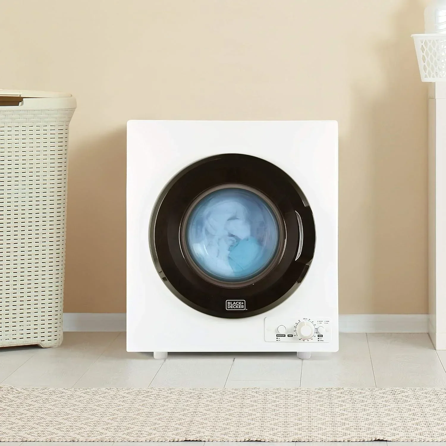 Compact Clothes Dryer 1.5 Cu. Ft. 850W Electric Dryer 120V Vented Dryer Stainless Steel Drum