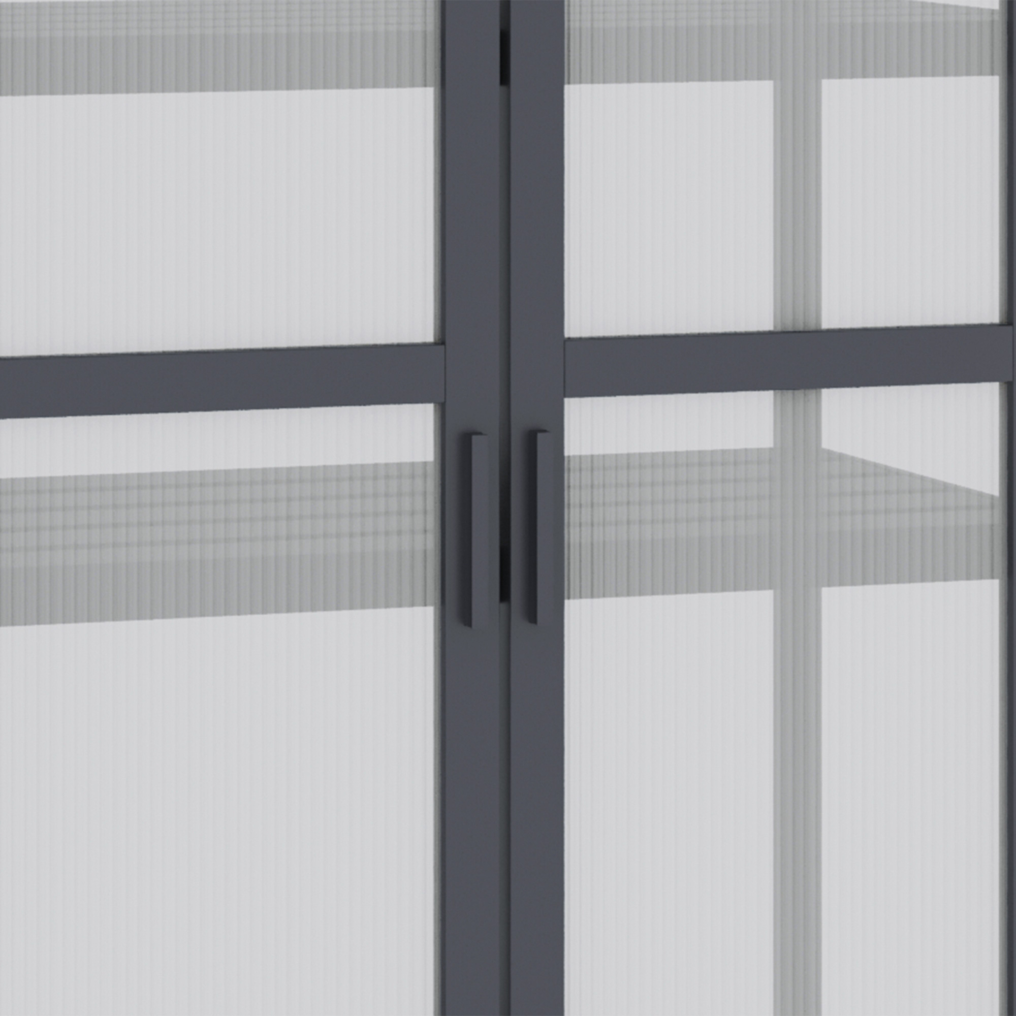 Outsunny kas met 3 planken, massief hout, behuizing van polycarbonaat, grijs, 70,5 x 42 x 132 cm