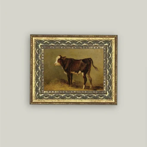 Vintage Calf Framed Antique Inspired Art