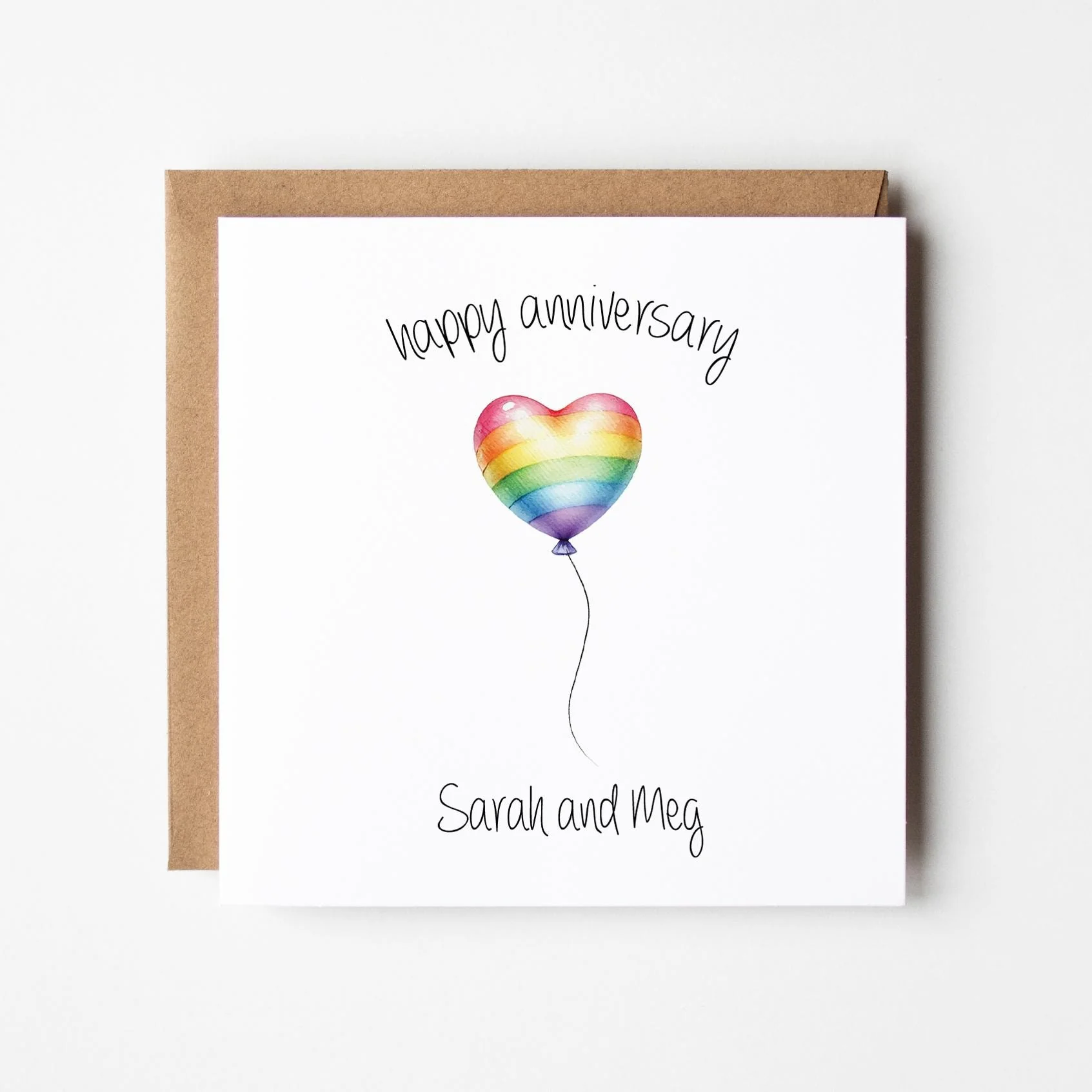Rainbow Anniversary Card ? Personalised Happy Anniversary Card ? Anniversary Card For Them ?