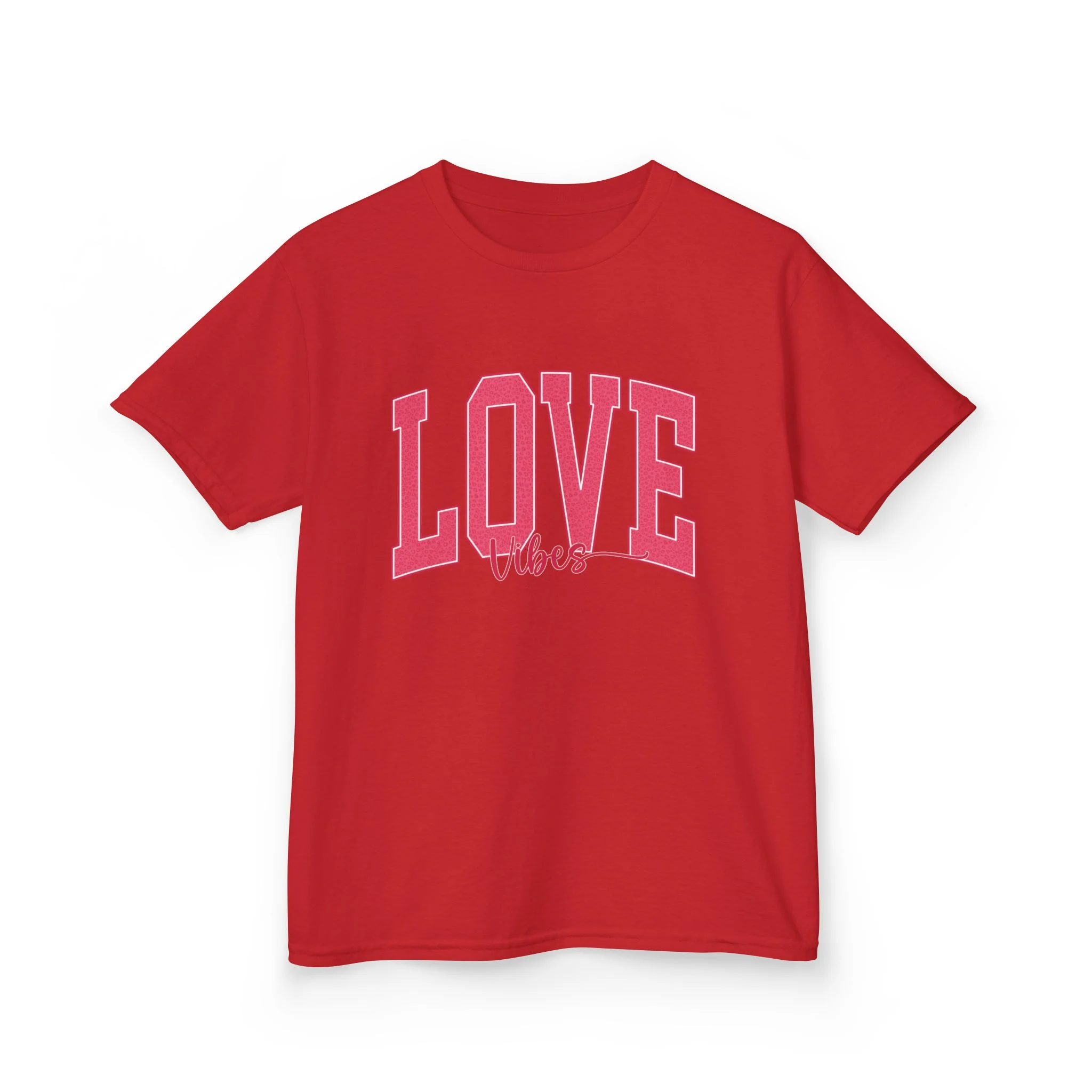 Love Vibes Kids Tee | Pink Arch Lettering
