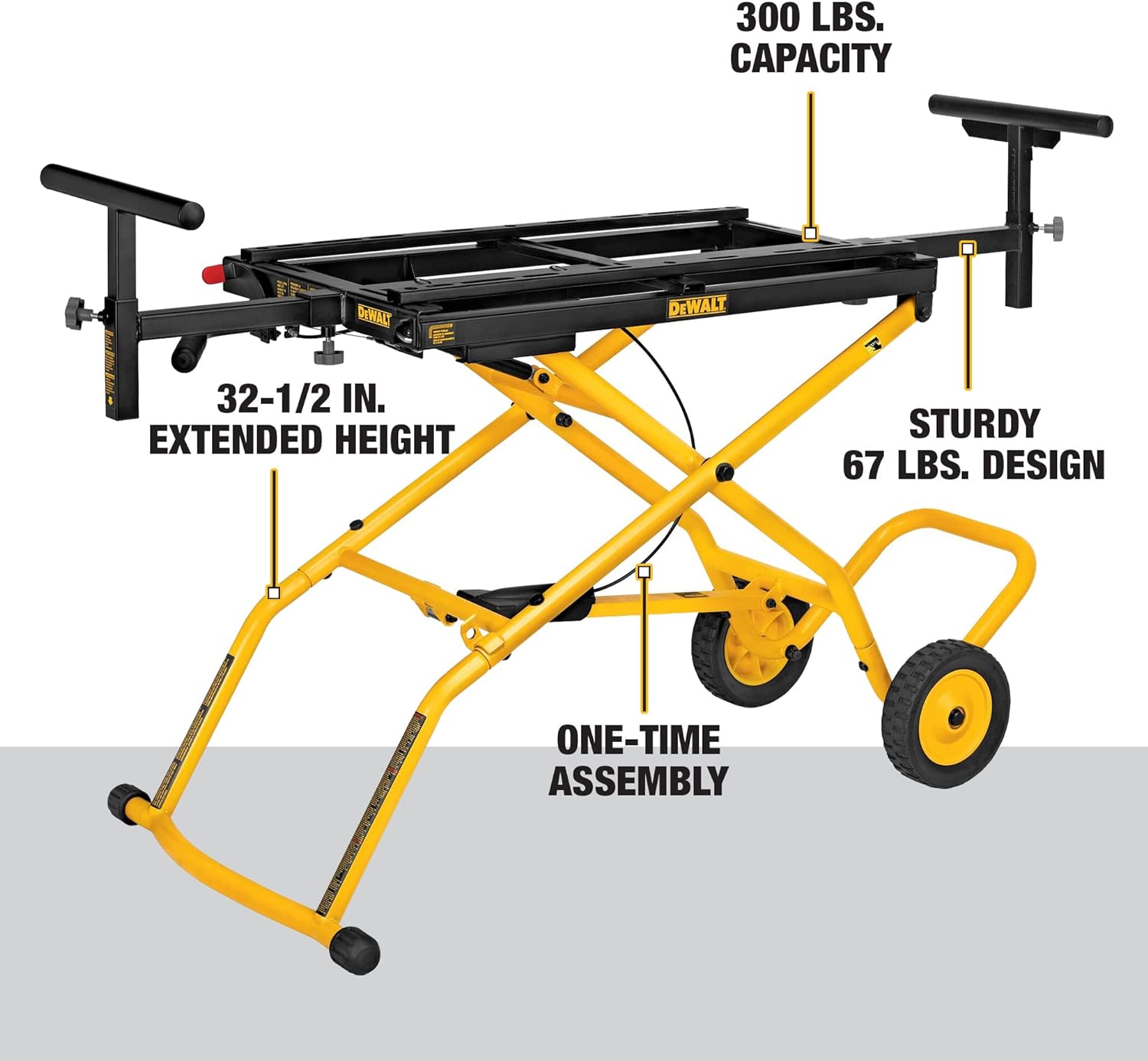 Miter Saw Stand With Wheels (DWX726) Yellow