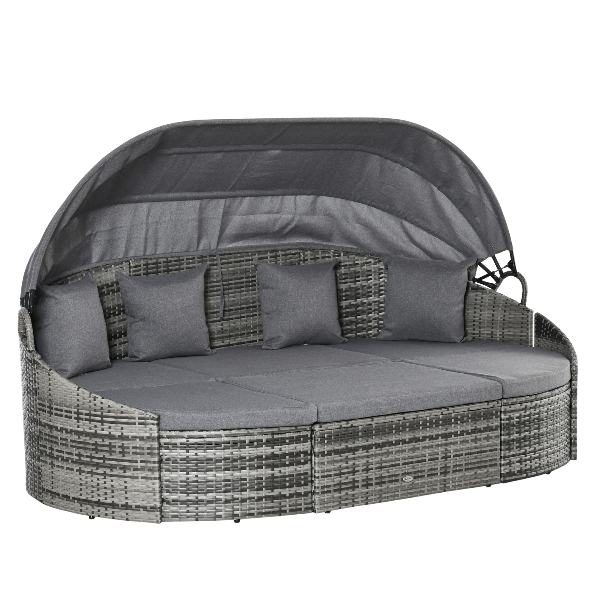 Outsunny rotan zonne-eiland 4-delig 230 cm x 145 cm x 80 cm