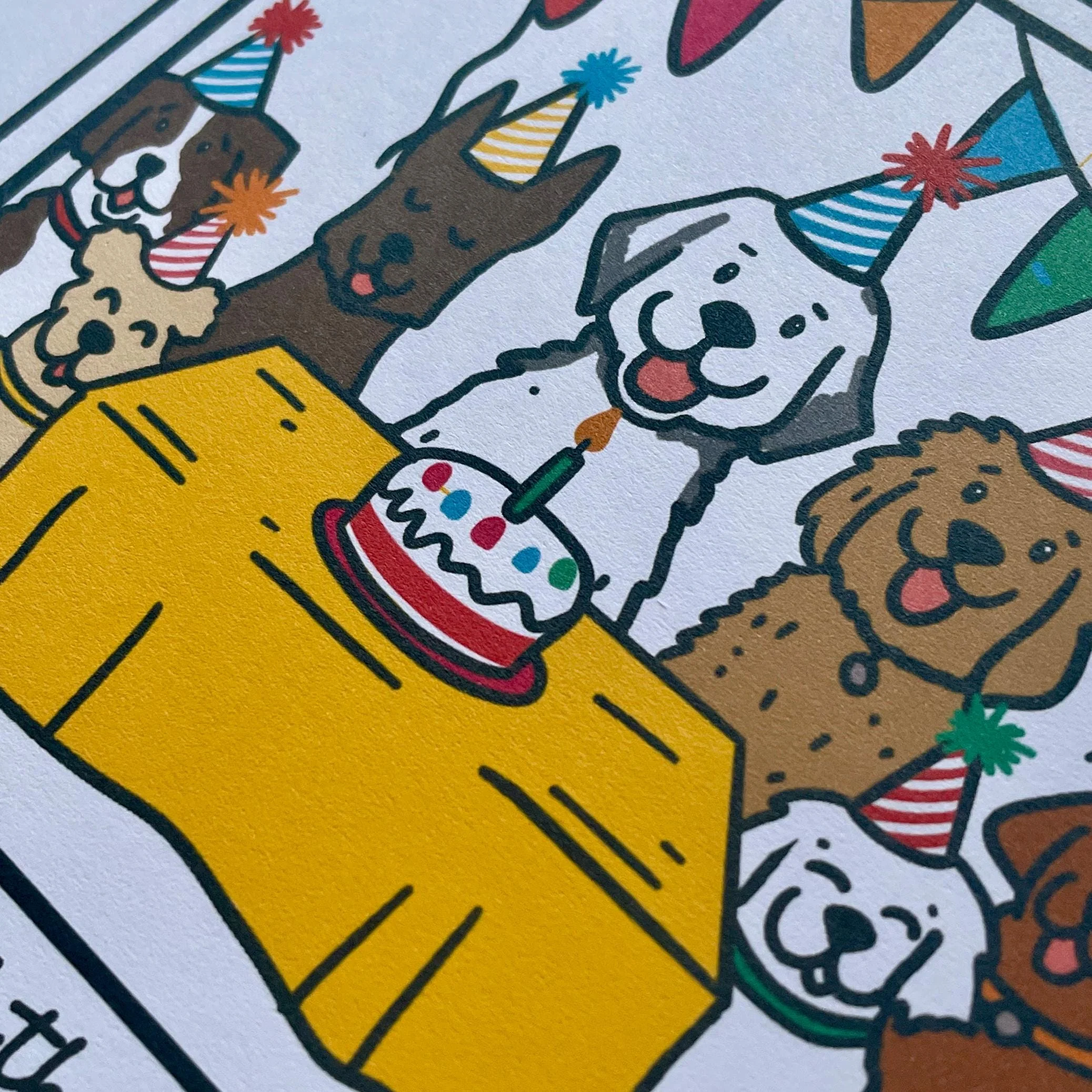 Dog Birthday Party Card: Personalised, with Kraft envelope