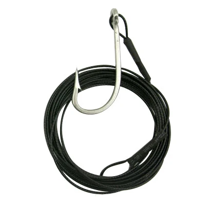 MasterPro Shark Rig X2 a?? 8/0 Single Hook Rig, 1m 200lb 7x7 Stainless Wire Trace (Nylon Coated)