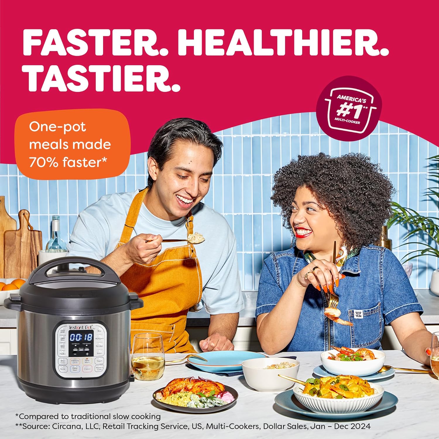 Instant Pot Duo 7-in-1 Electric Pressure Cooker, Slow Cooker, Rice Cooker, Steamer, Saut茅 Pan, Yogurt Maker, Warmer, and Sterilizer