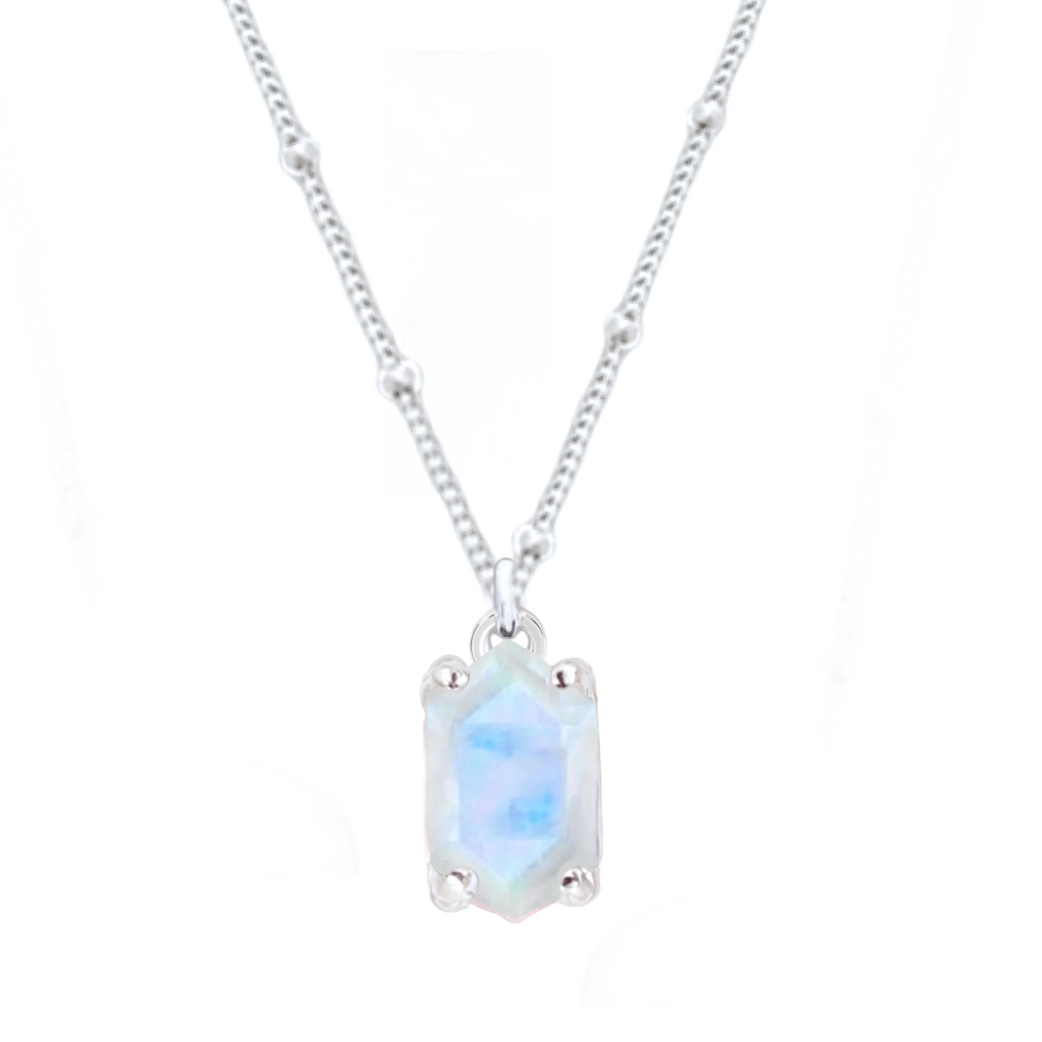 Laihas Mini Hex Crystal Moonstone Necklace