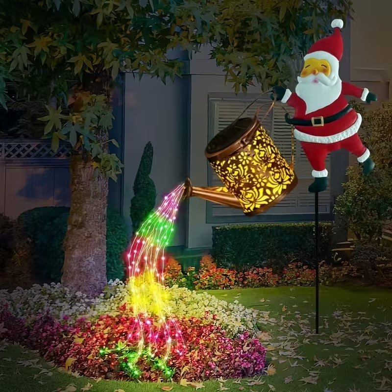 HOLLYPOUR – Zonne-kerstman Gieter Lantaarn voor gezellige Wintertuin Decoratie