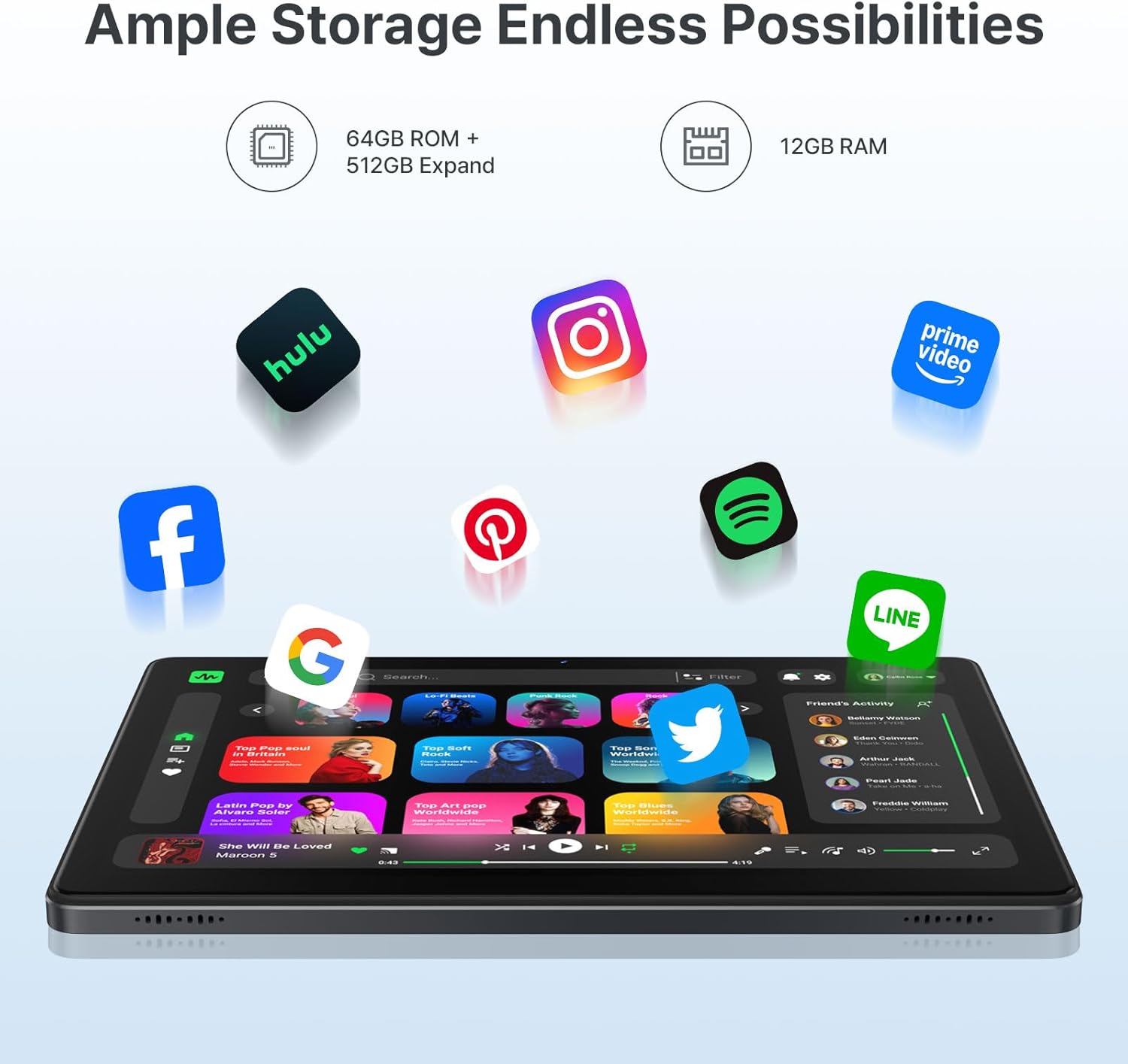Android 16 Tablet 10.1 Inch 2026 Latest, Octa-Core Processor Tablet with 12GB RAM + 64GB ROM + 512GB Expandable, 5+13MP Camera Tablets with 7000mAh Battery, AI Gemini, 2 in 1 Tablets with Keyboard