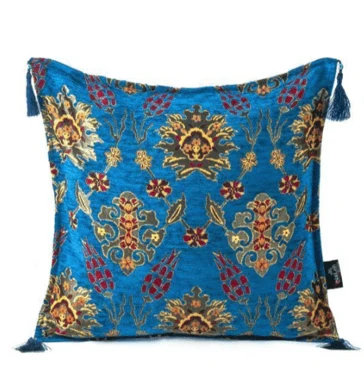 Turquoise Honeycomb Turkish Pillow