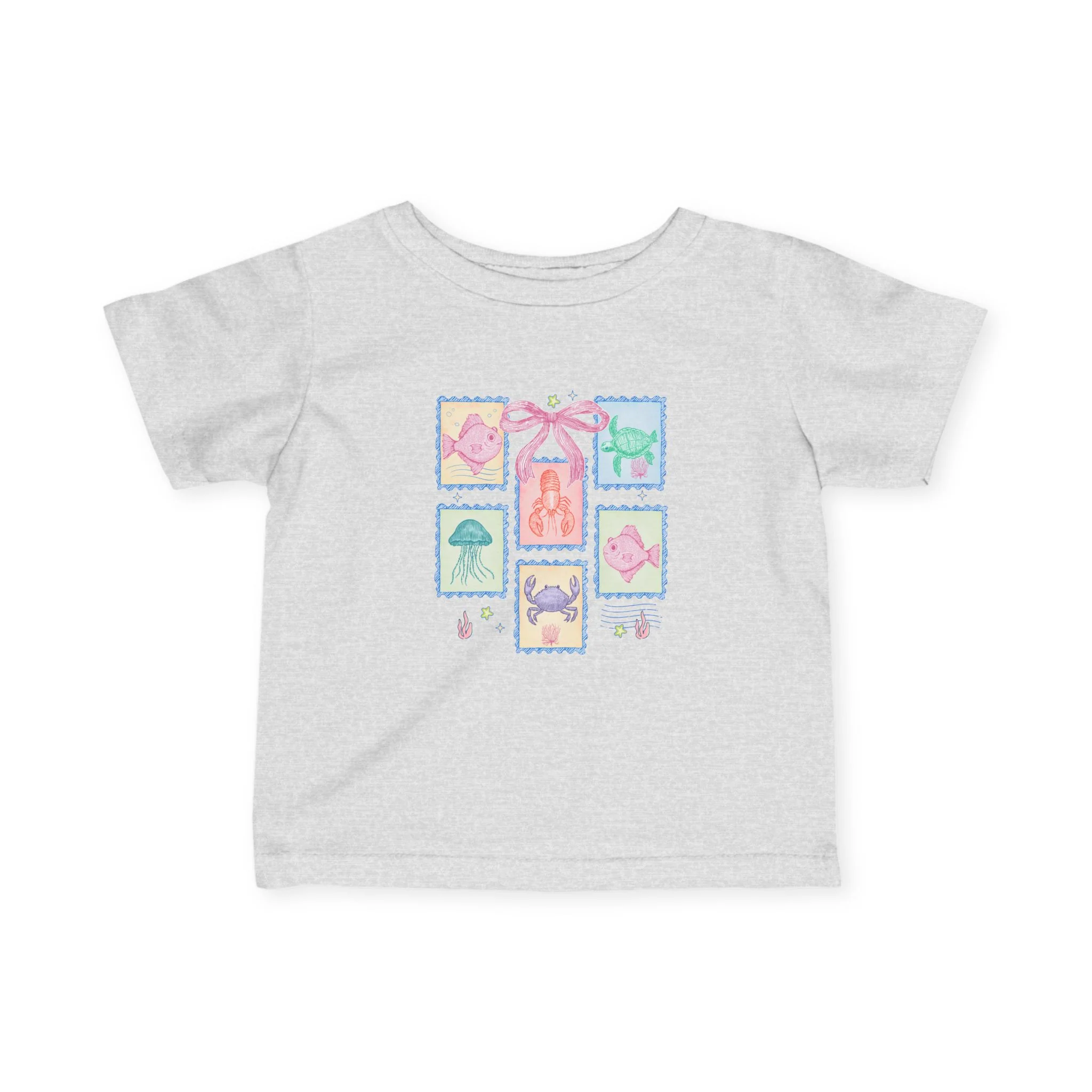 Copy of Baby Tee with Cute Duck Illustration �C Blue Bow Infant Shirt