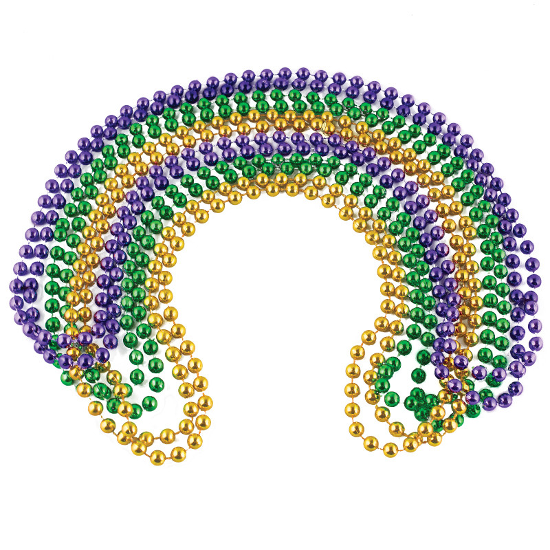 Mardi Gras Party Beads Bulk |  216 PC | 8mm Mixed WS6526D