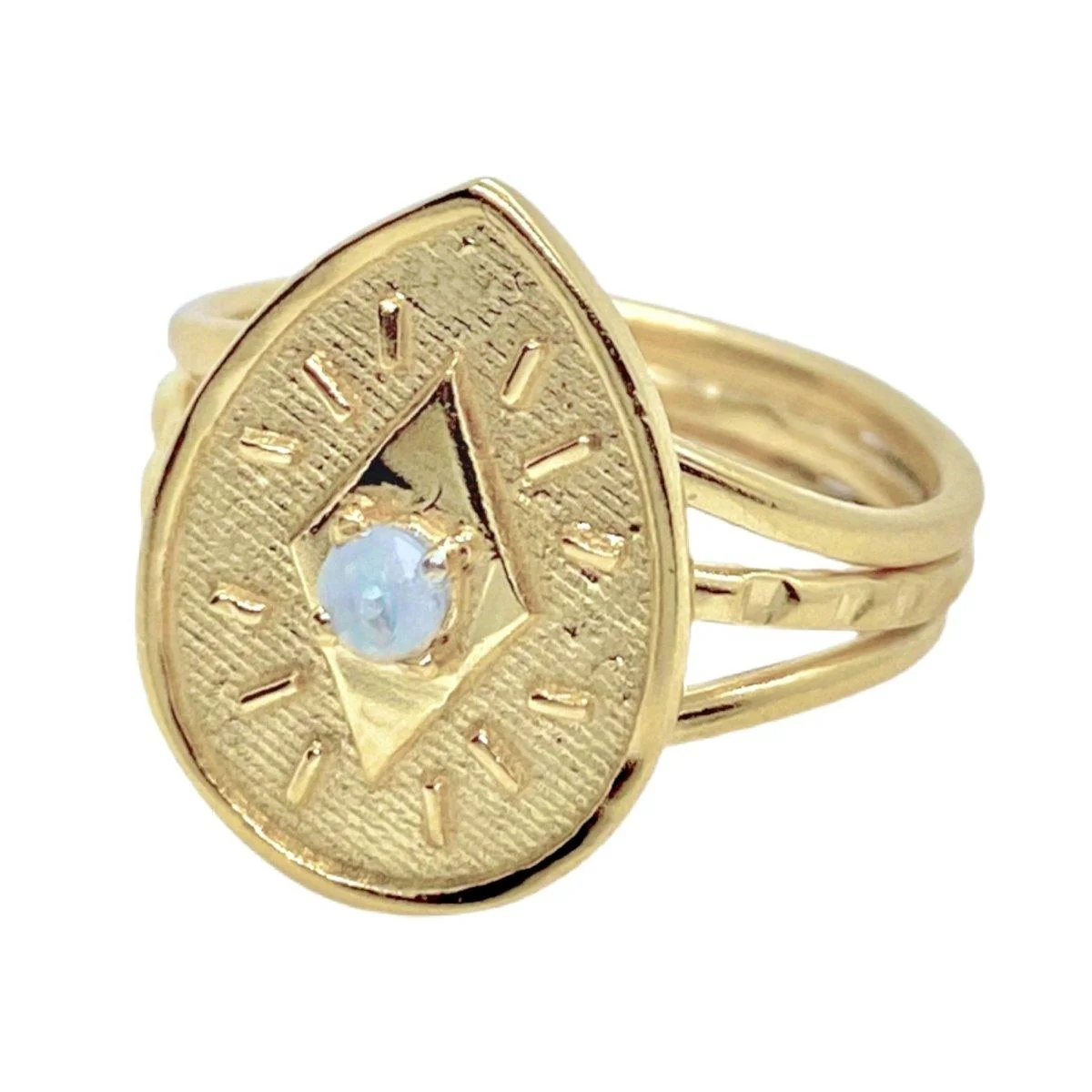 Gold Moonstone Ring- Prestige Sparkle
