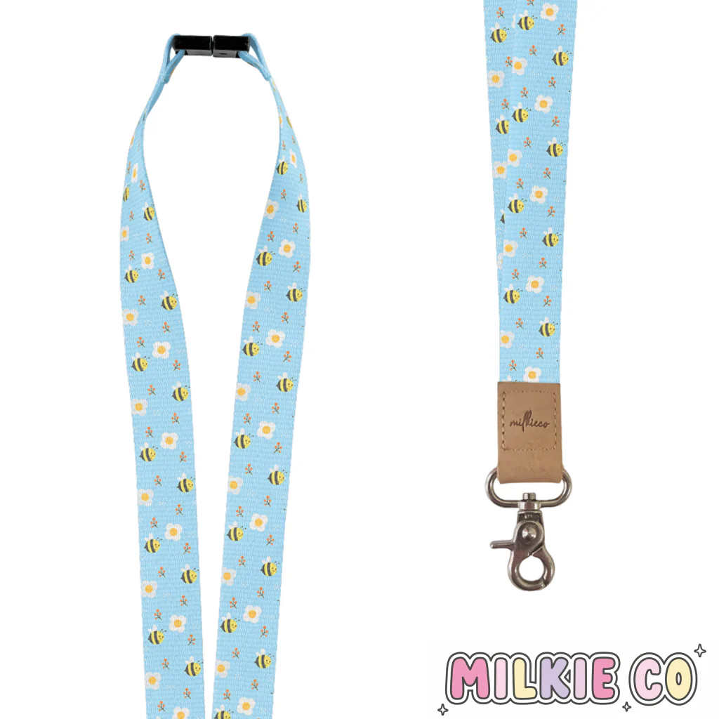Blue Bee Fabric Lanyard