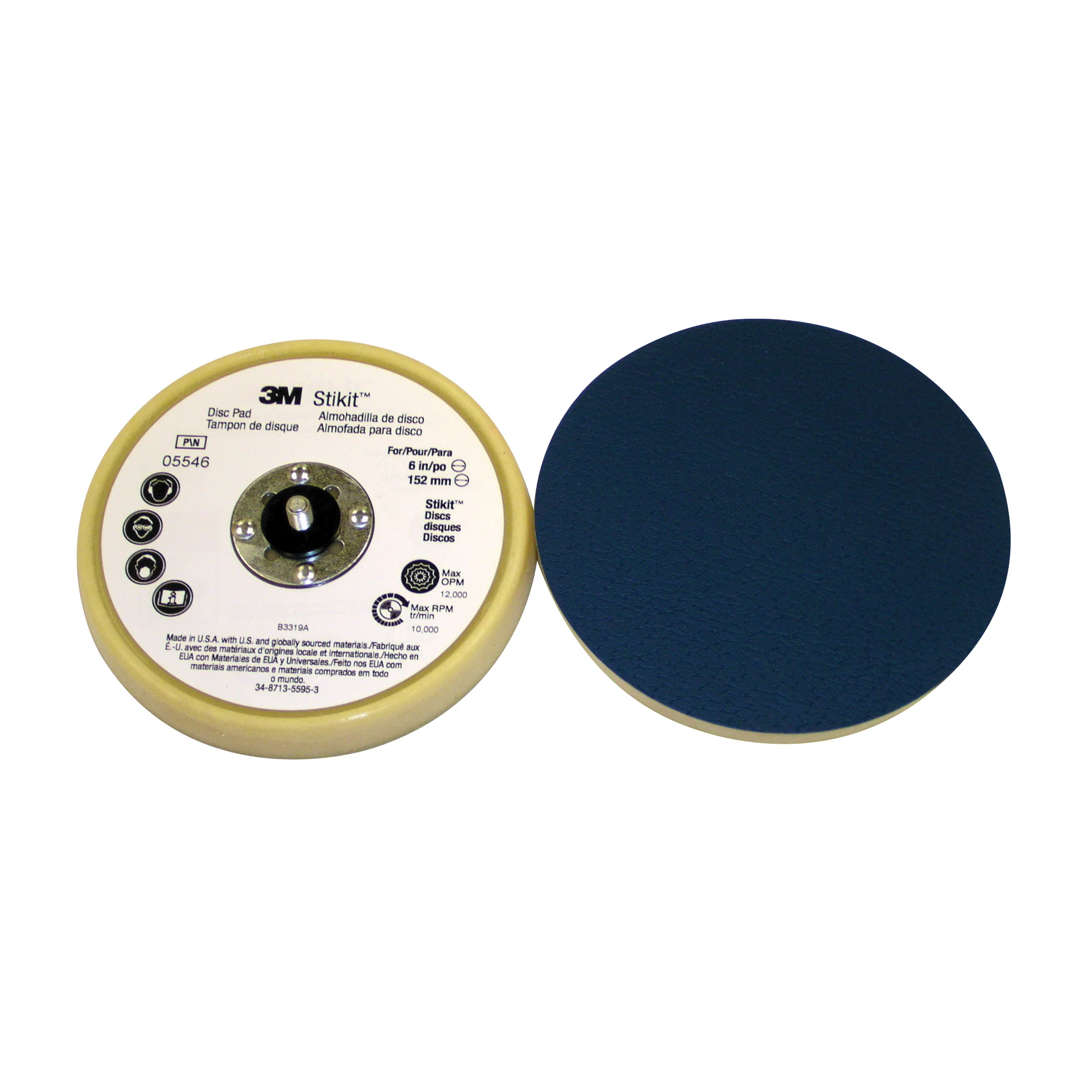 3M AB05546  ~  Backup Pads Stikit 05546 Finishing Tan 6xNo Hole