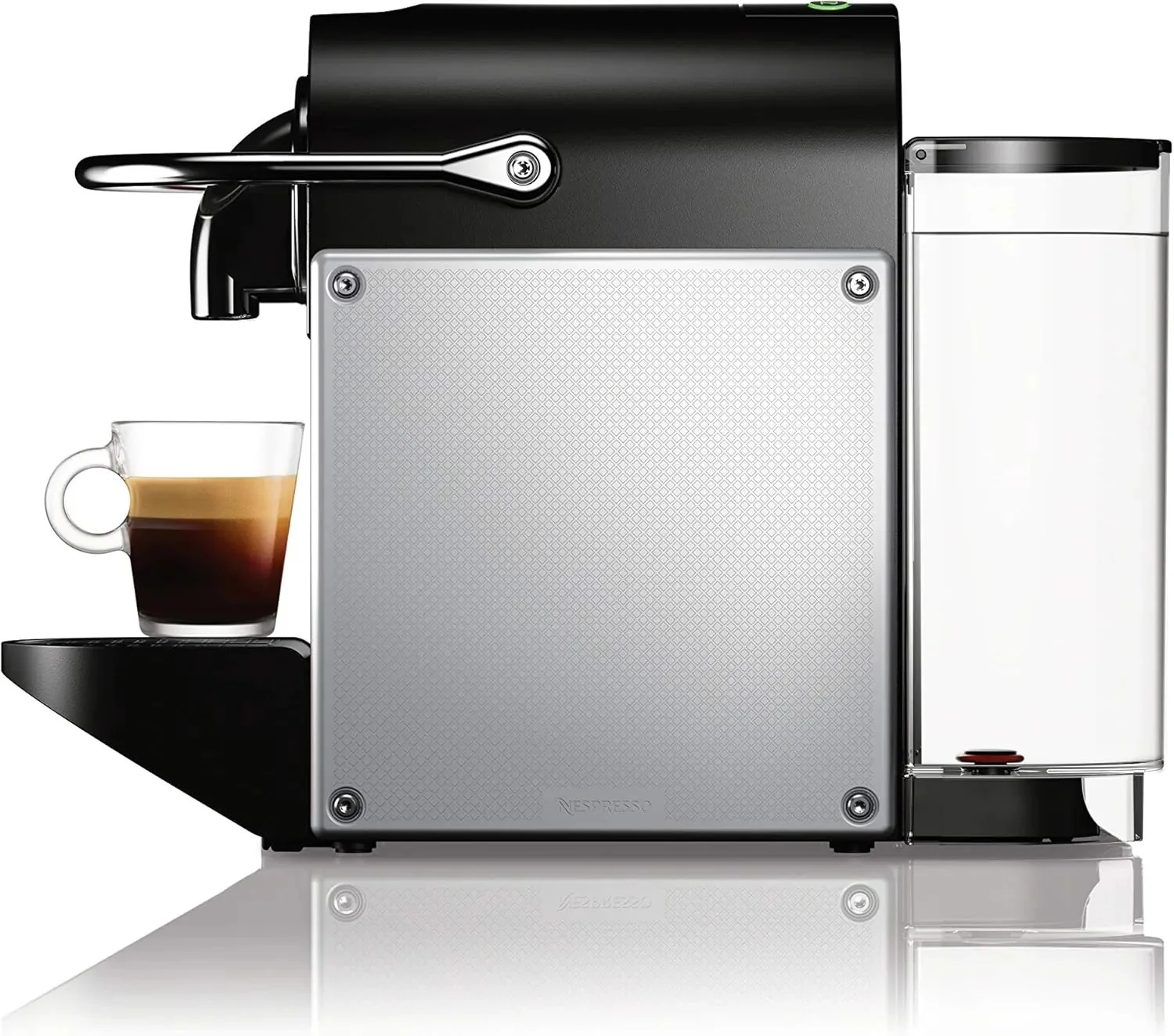 Nespresso Pixie espresso machine by De’Longhi, 19-bar pump, compact aluminum design, silver, 1100 ml