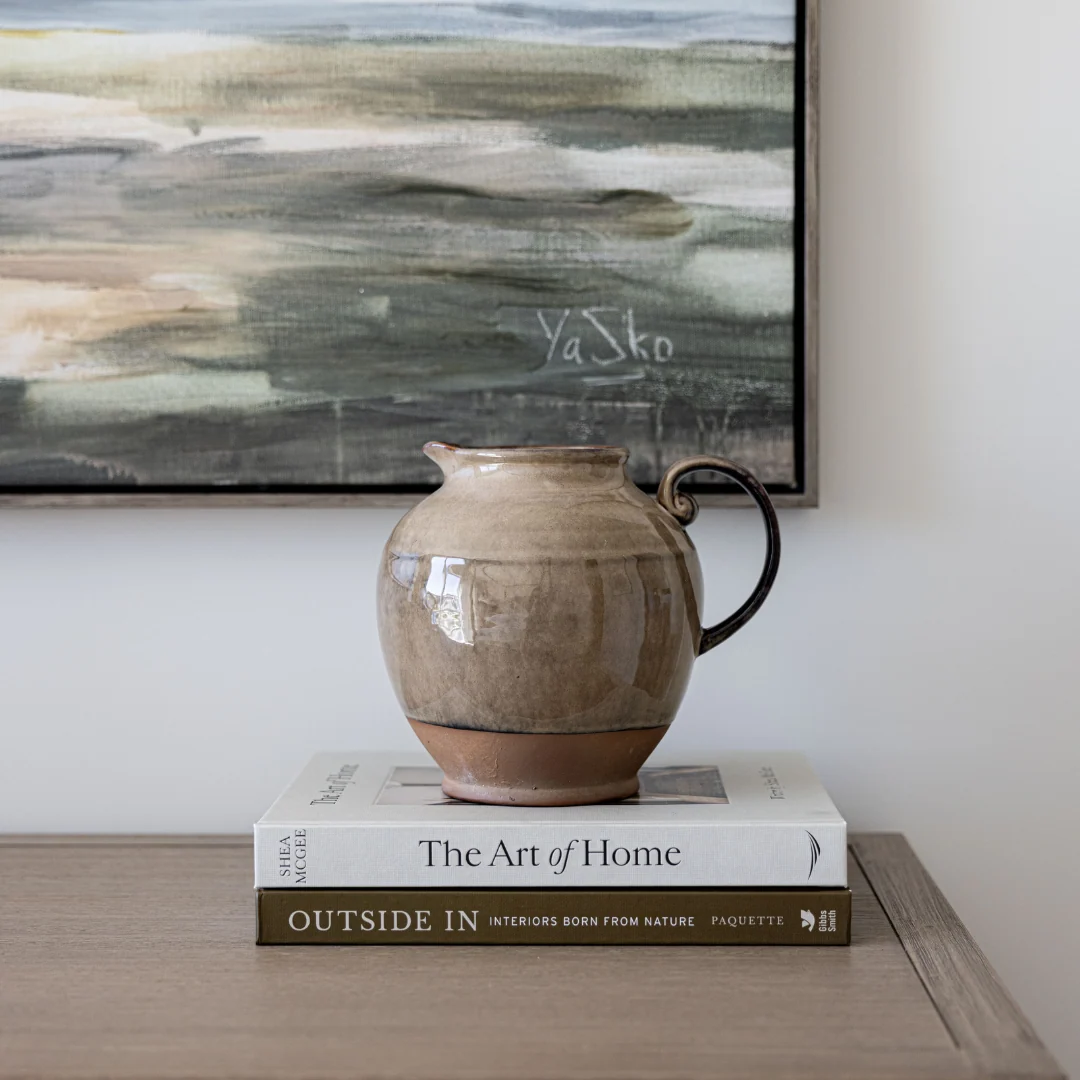 Earthy Glazed Stoneware Pitcher