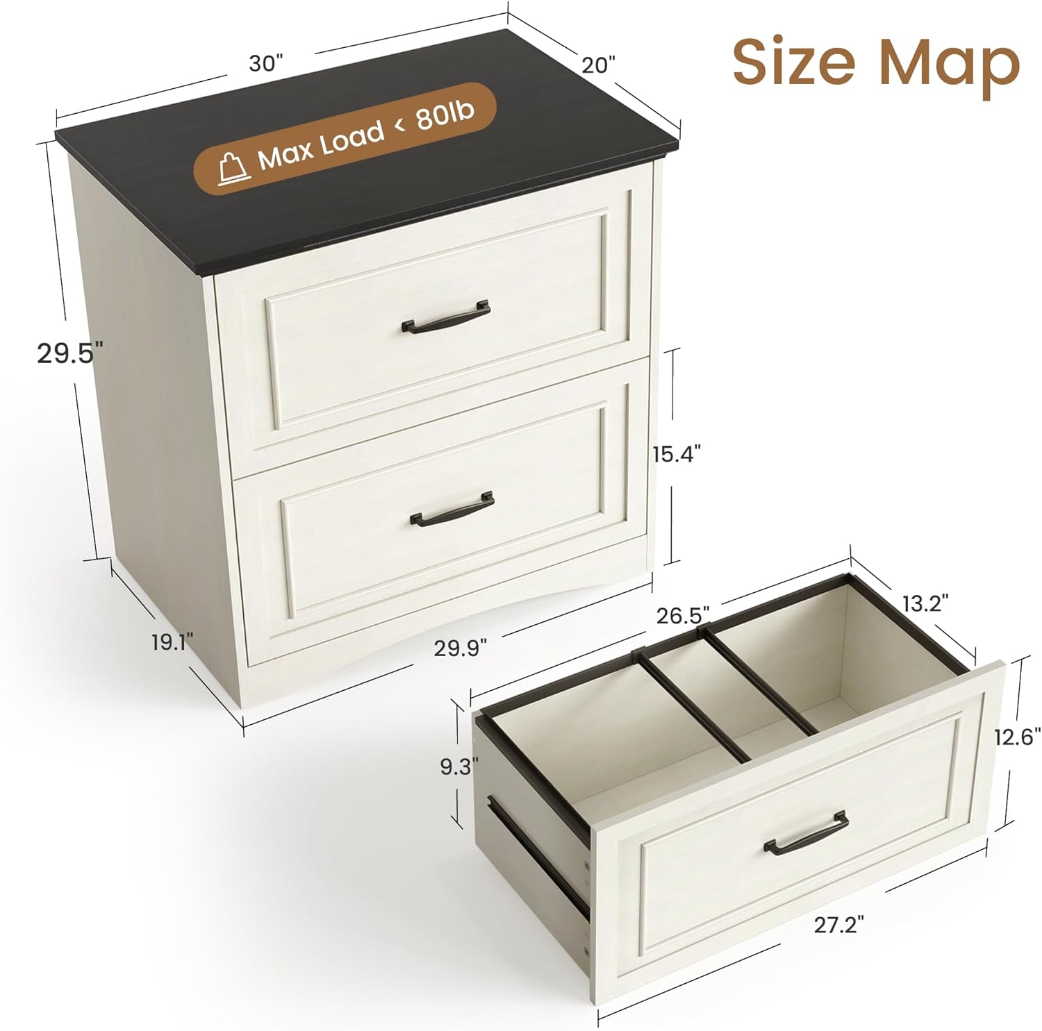 FEZIBO Farmhouse File Cabinet, 30
