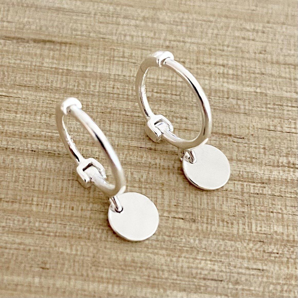 Laihas Mini Round Disk Hoop Earrings