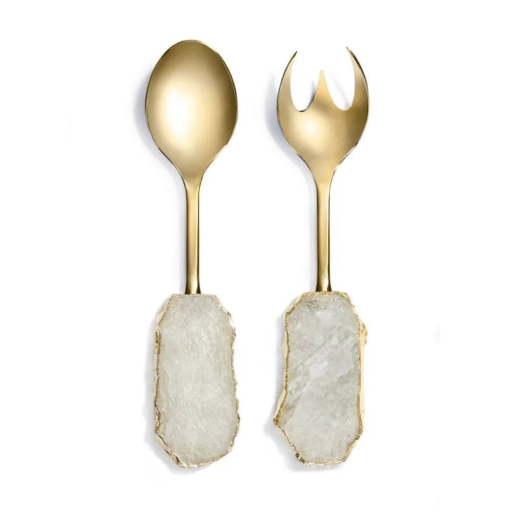 Scossa Salad Servers, Gold