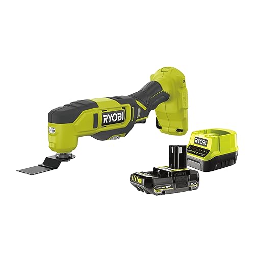Ryobi utensile multifunzione a batteria 18V ONE  con batteria 2.0 Ah e caricabatterie. Adattatore universale incluso per renderlo compatibile con accessori della concorrenza : Amazon.it: Fai da te