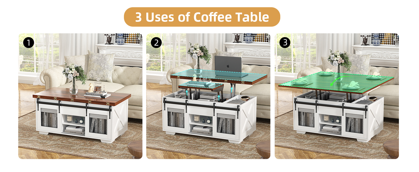 Mesa de centro elevable
