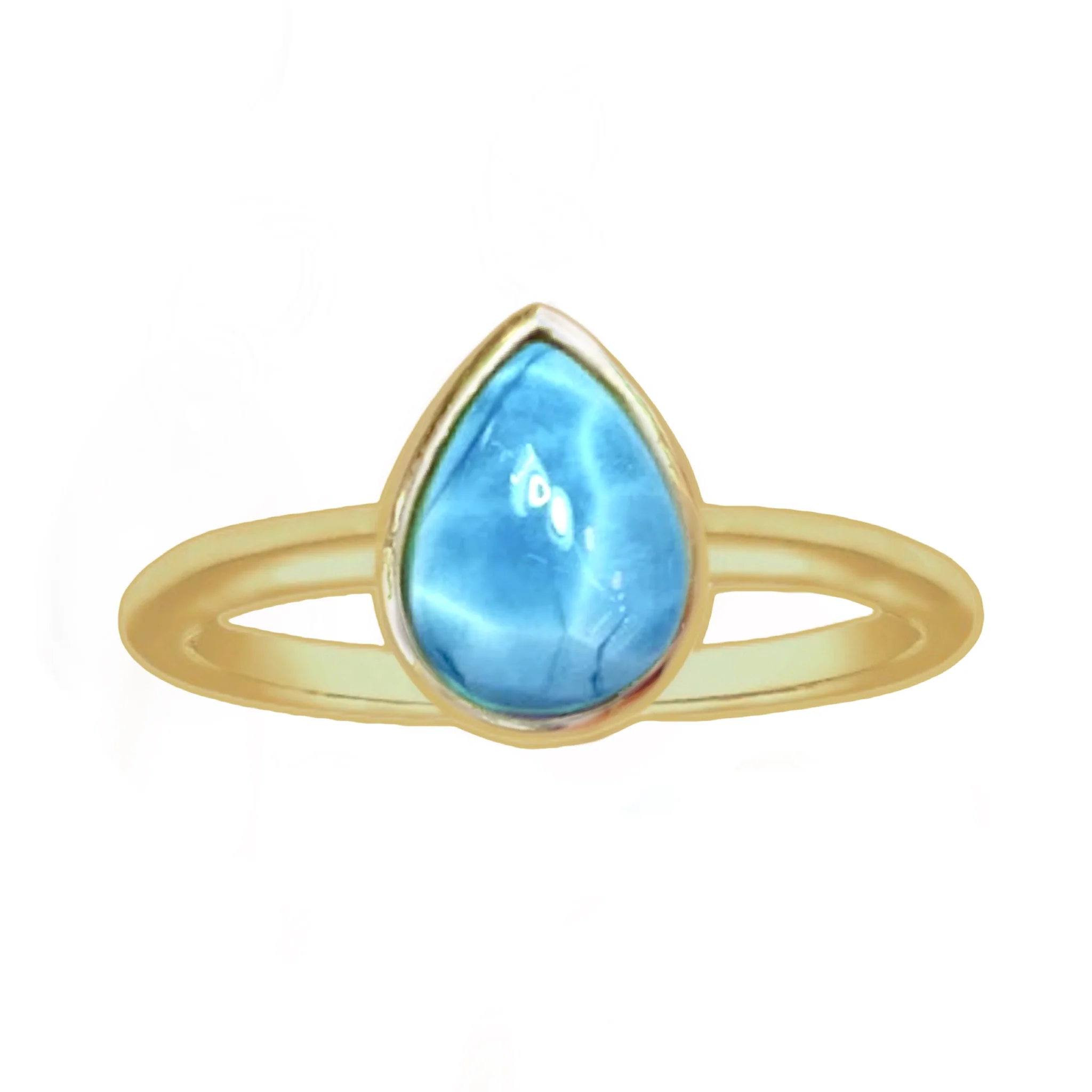 Laihas Mini Tearing Spirit Gold Larimar Ring