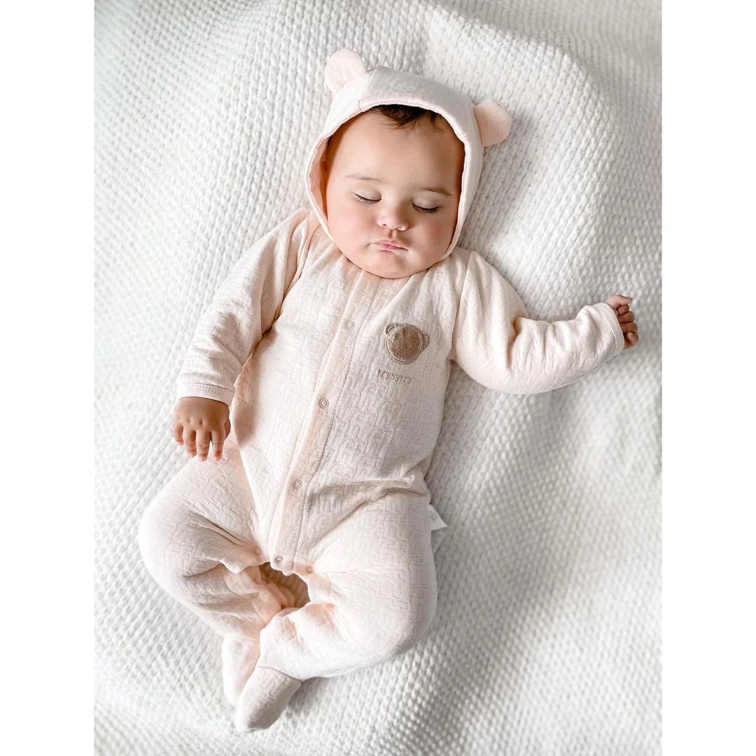 Hooded Bear Jumpsuit | Pink