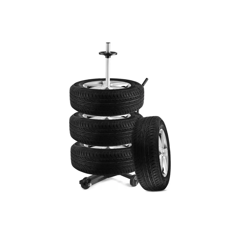 Carrello Porta 4 Pneumatici Con Supporto Ad Asta 100kg
