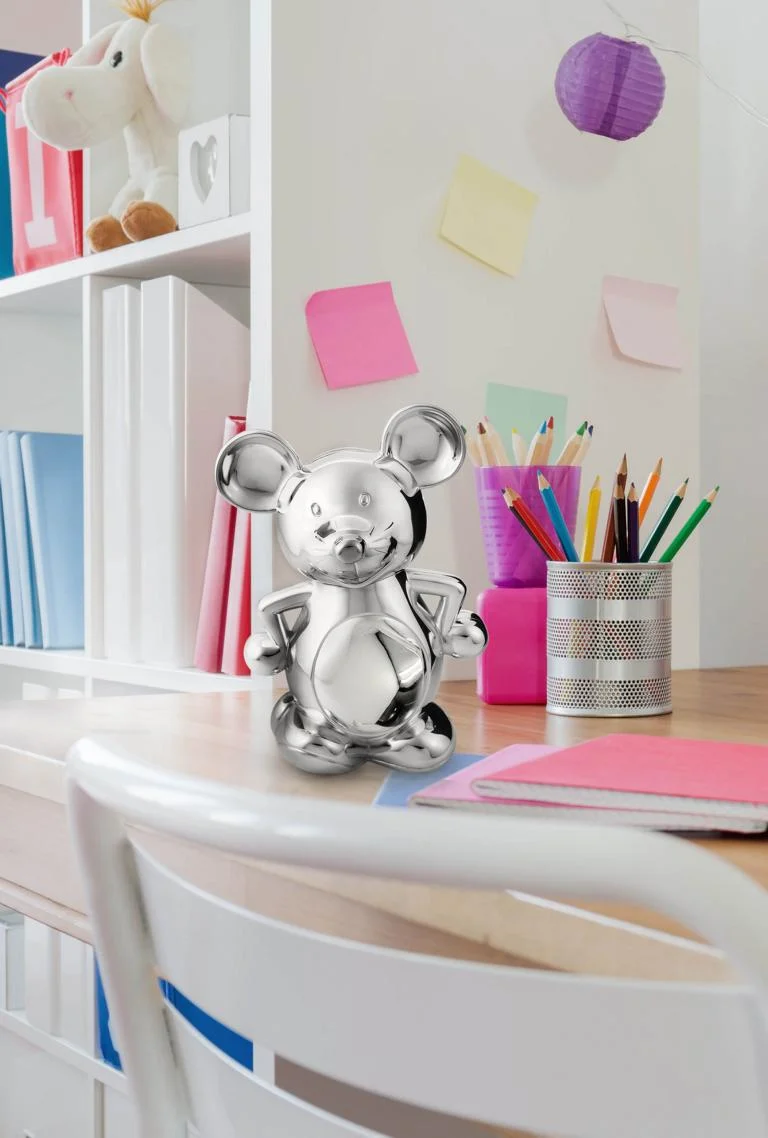 Mouse Silver Plated Money Box