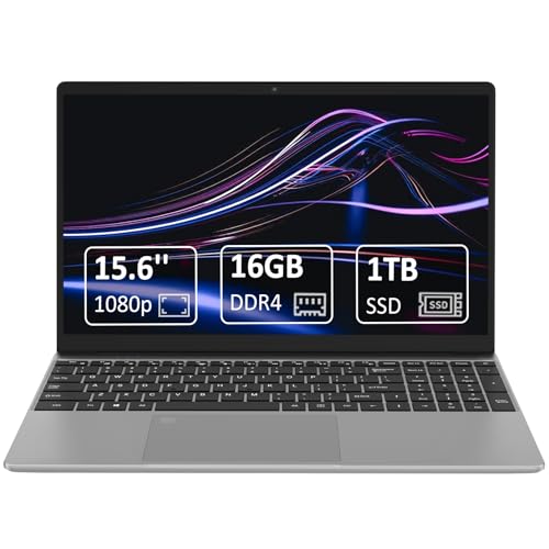 Computer portatile da 15,6", 16 GB DDR4, 1 TB SSD, quad core Celeron N5095 CPU (fino a 2,9 GHz), studente/business con display FHD 1080P, batteria 44 WH, 2.4/5G WiFi, BT 4.2, tastiera retroilluminata : Informatica