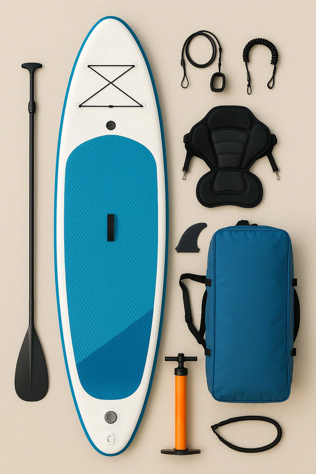 Oppusteligt paddleboard blt og hvidt PVC til hav og lagune 3208415 cm rSvJoQA557Nr