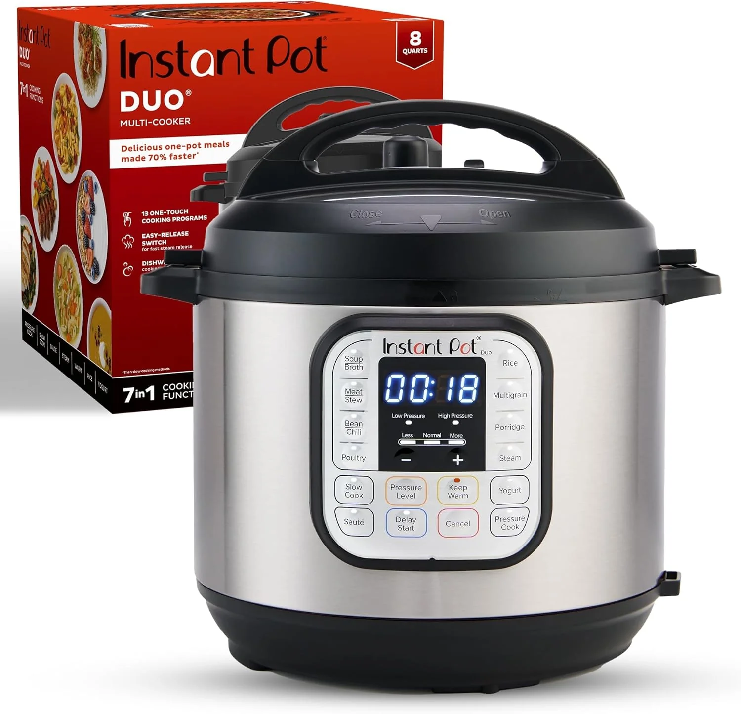 Instant Pot Duo 7-in-1 Electric Pressure Cooker, Slow Cooker, Rice Cooker, Steamer, Saut茅 Pan, Yogurt Maker, Warmer, and Sterilizer