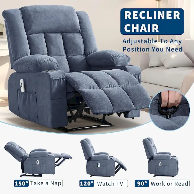 Remote Control Recliner Chair with Heat and Massage