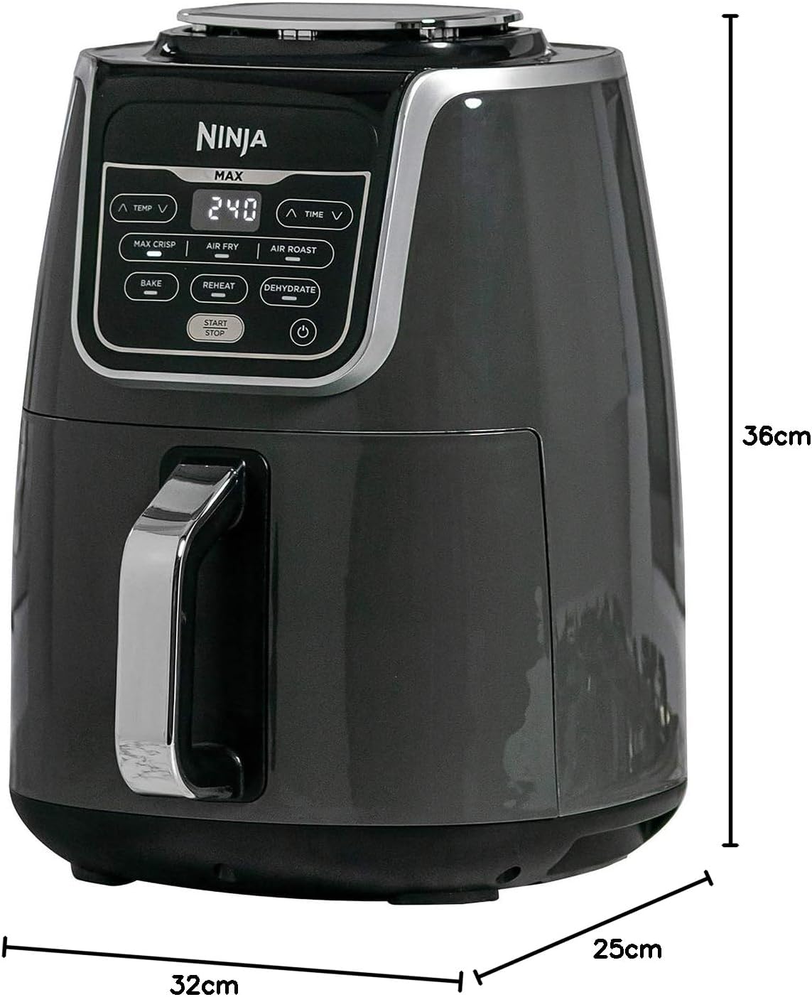 Ninja Air Fryer Max [AF160UK] 5.2 Litres, Grey and Black