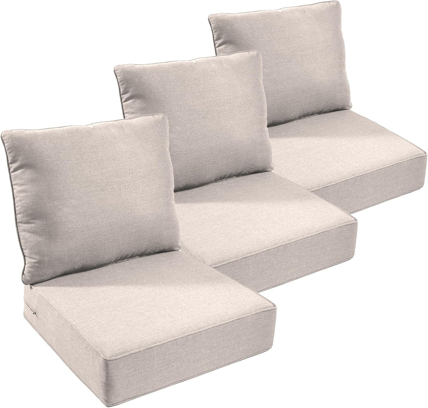 Outdoor Chair Cushions Set of 3  Waterproof 24x24 Patio Chair Cushion  6