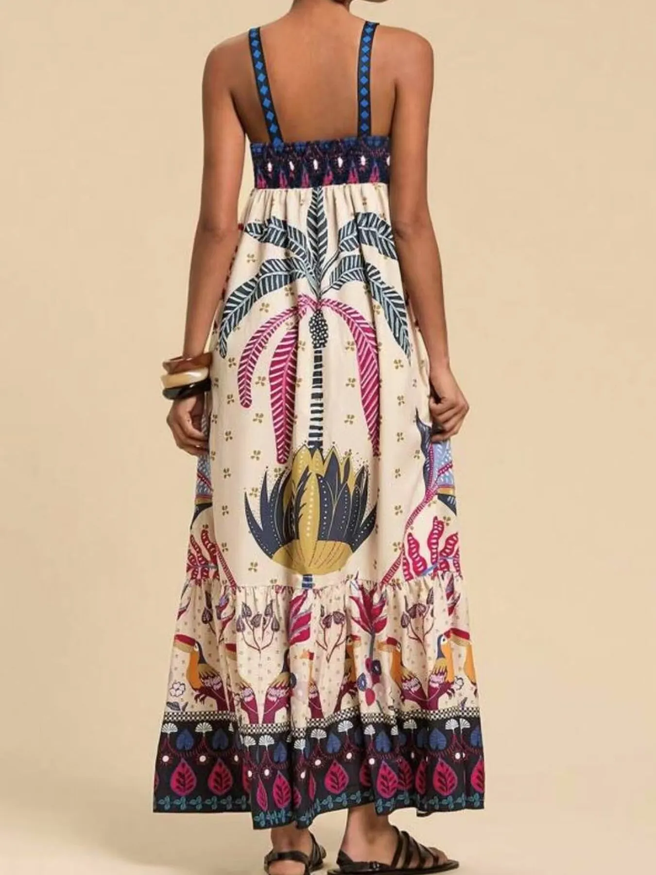 Tropical Print Maxi Cami Dress