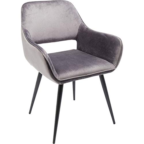 Kare Design San Francisco Sedia Con Braccioli, Grigio, Velluto, Altezza Piano Seduta 46Cm, 82X60X61 Cm, Sala Da Pranzo, Salotto, Ufficio Smart Working, Tavolo Grande : Amazon.it: Casa e cucina