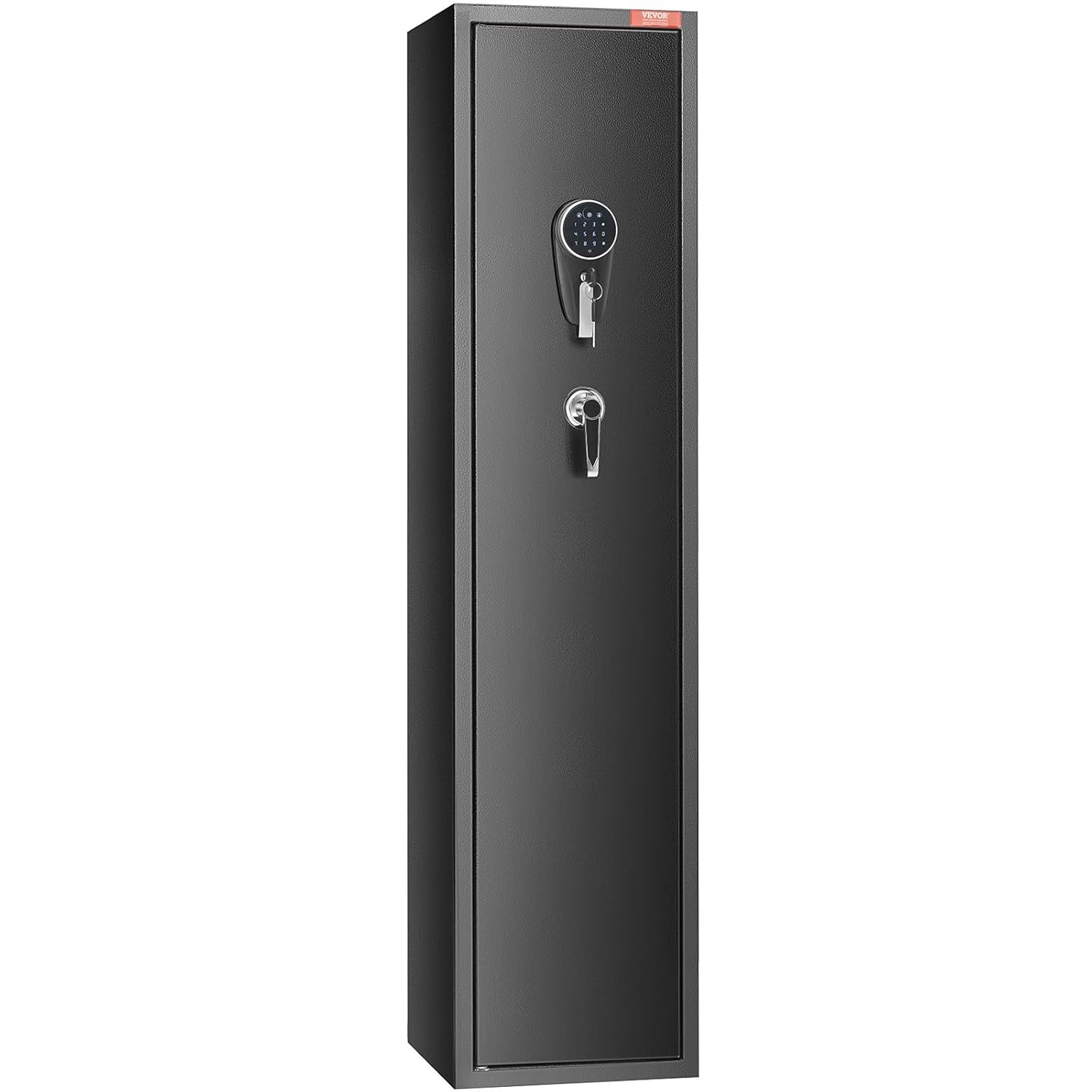 VEVOR Armoire à 5 fusils, coffre-fort pour fusils avec serrure et clavier numérique, rangement pour fusils avec casier de rangement intégré, étagère amovible pour arme longue et pistolet domestiques