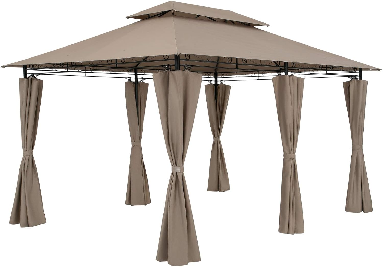 CASARIA Topas Pavilion Gazebo 3 x 4 m in Durable Metal Water Repellent with Side Panels for Garden Parties