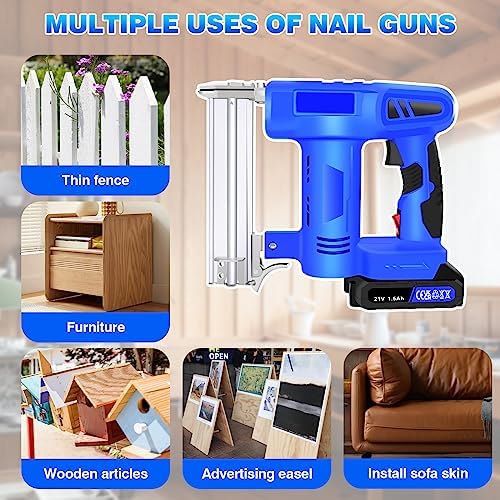 SONLED Chiodatrice per Chiodi Senza Fili da 21 V con Batteria, Caricabatterie e 1000 graffette/Chiodi, chiodatrice elettrica 2 in 1 per tappezzeria, Scherma, falegnameria e falegnameria : Amazon.it: Fai da te