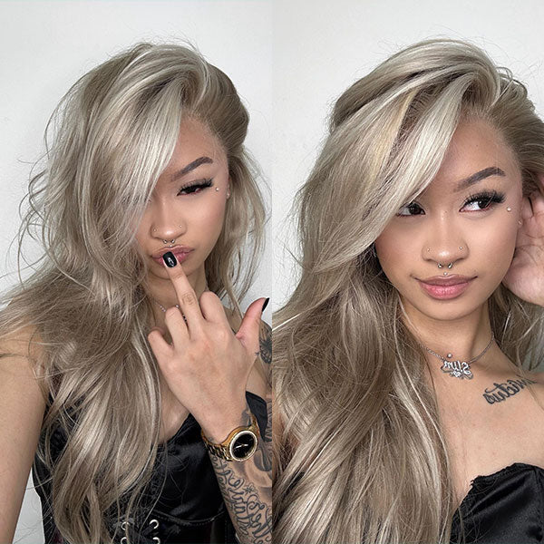 $120 Off Customized Blonde Balayage Hair #P18/613 Ash Blonde Hair Real HD Lace Frontal Wig Cynosure Hair