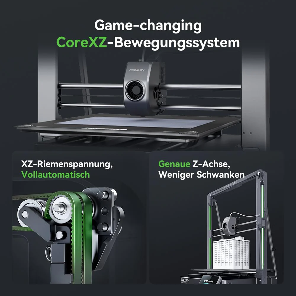 Creality K2 Plus Combo 3D-Drucker, 16-Farben Multimaterial-Druck, 350³mm XXL-Bauraum, Servo-Direktantrieb, Dual-KI-Kameras, Ultra-Leise