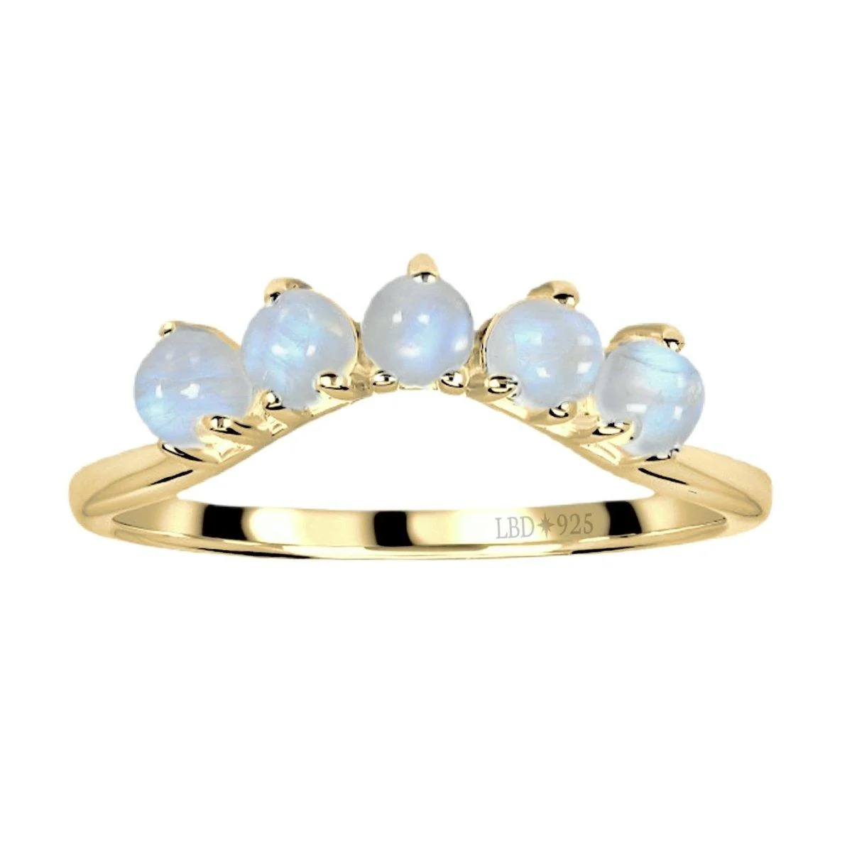 Gold Moonstone Ring- Magical Moonstone Eternity Ring