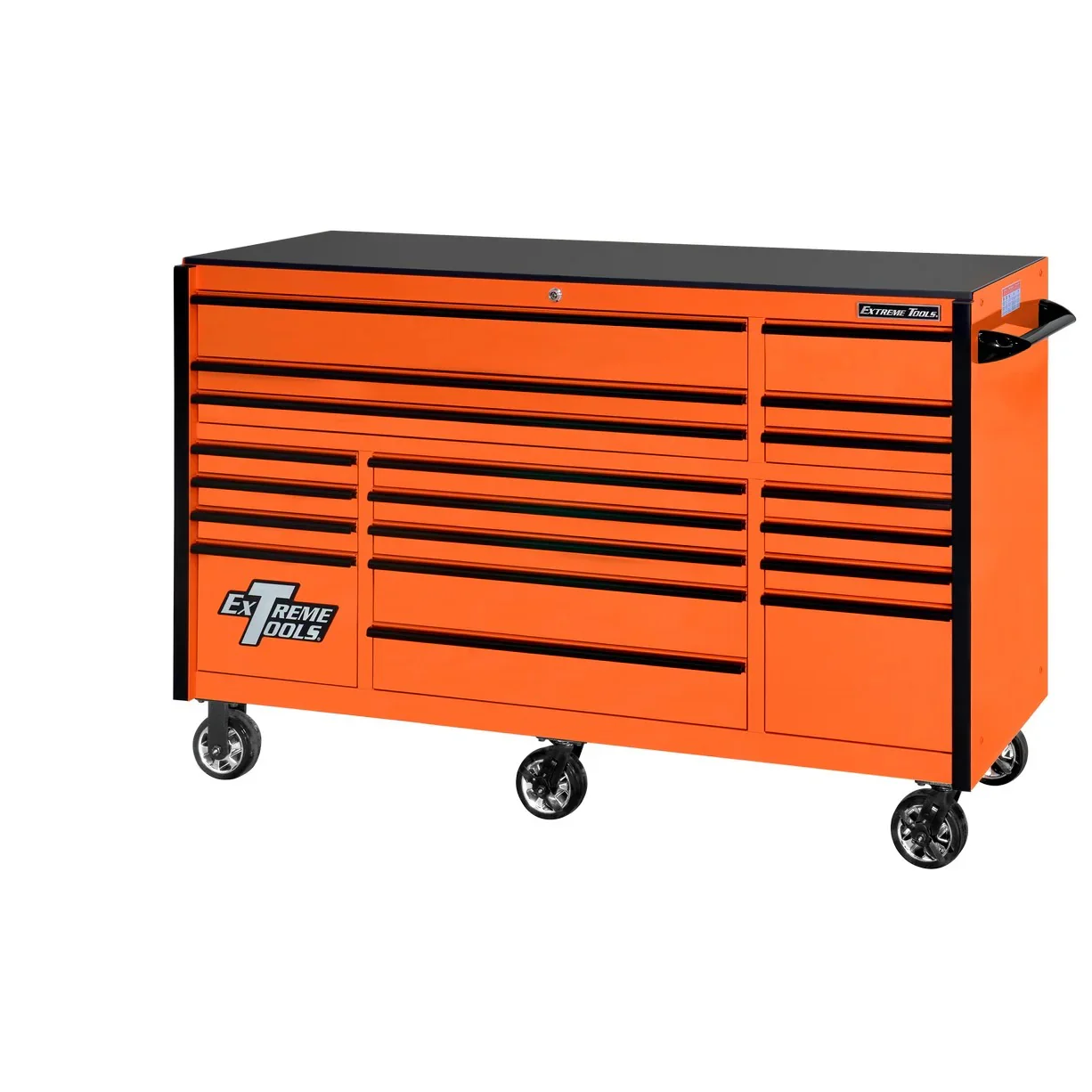 Extreme Tools RX250 Series 72-inch x 30-inch Rolling Cart – 19 Drawers – 250 lb Drawer Slides