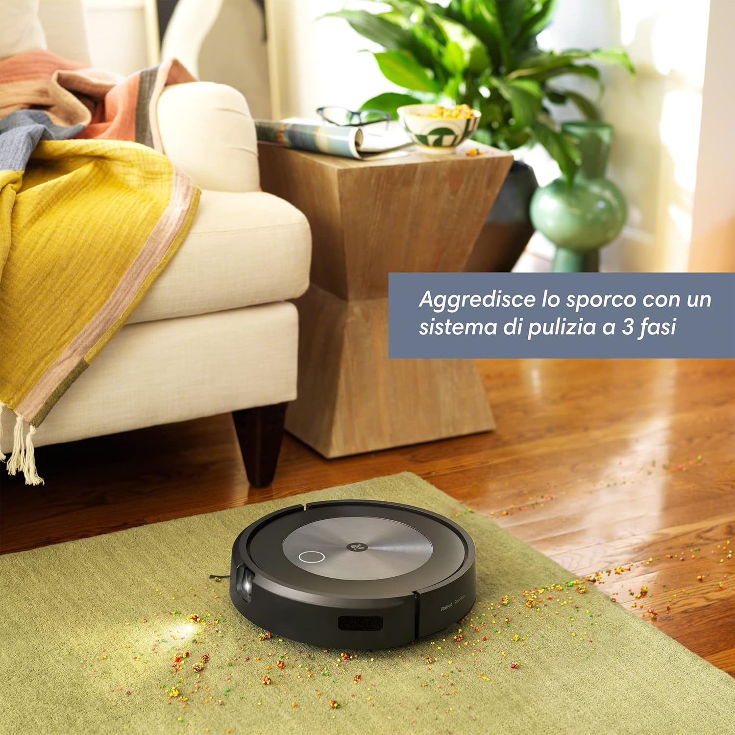 iRobot Roomba J7, Robot Aspirapolvere, Mappatura Intelligente, Rilevamento Ostacoli, Wi-Fi, 2 Spazzole MultiSuperficie, Adatto Animali Domestici, Programmabile con App e Assistente Vocale, Silver