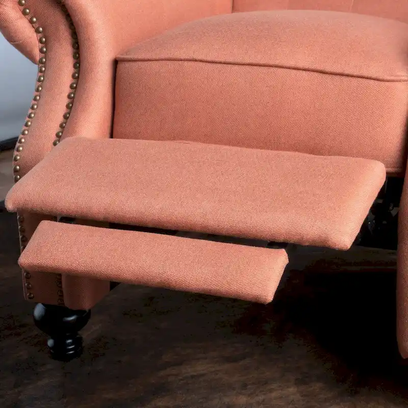 Walder Tufted Nailhead Fabric Recliner by Christopher Knight Home