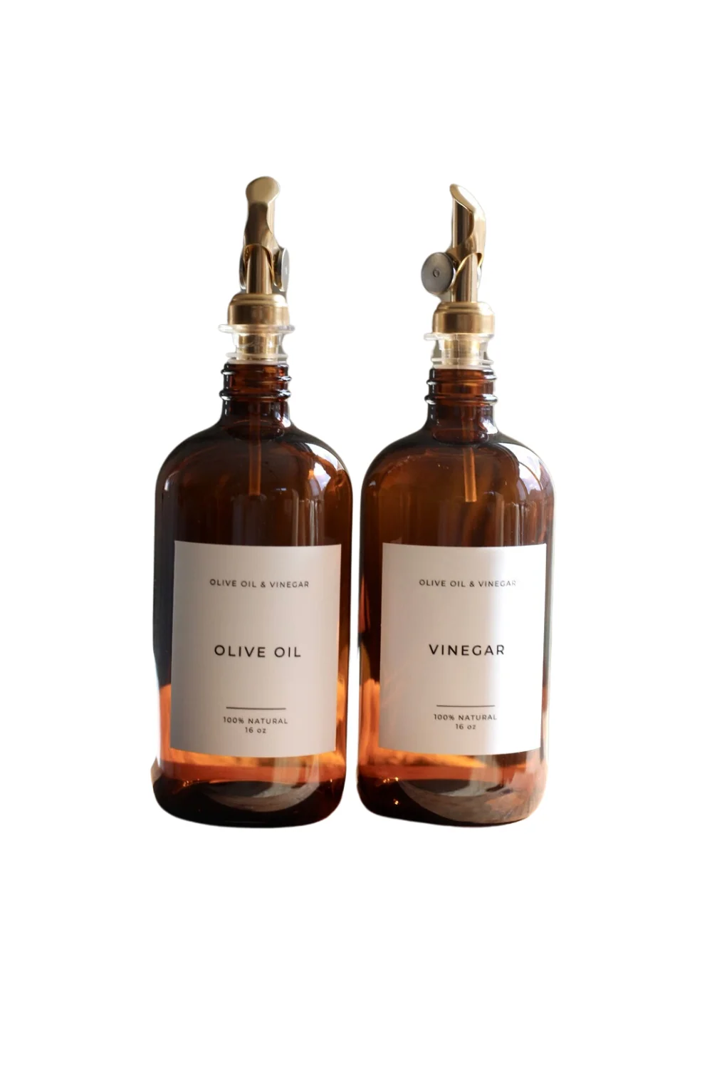Amber Glass Olive Oil & Vinegar Bottles