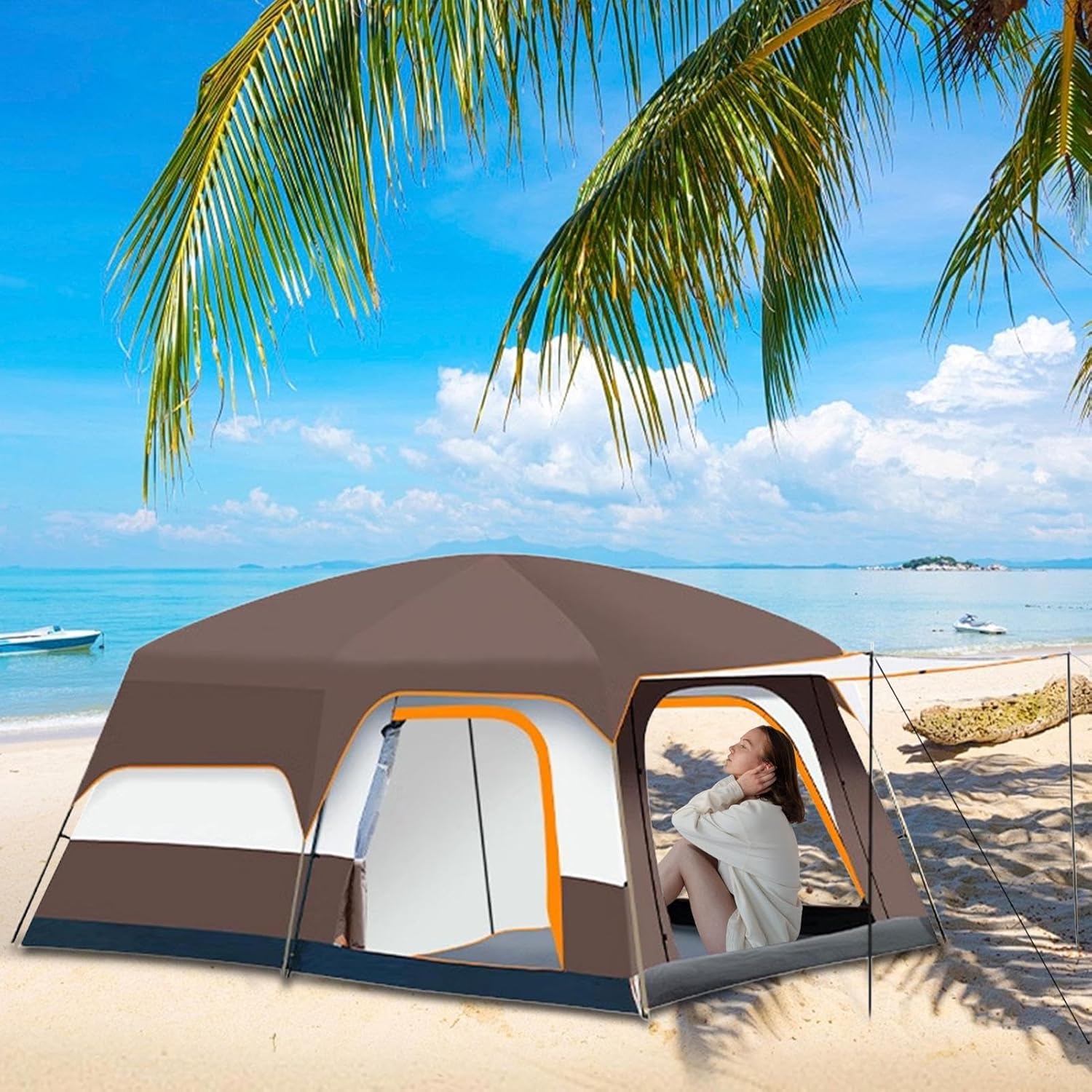 Familie Campingzelt | Kabinettzelte für Camping mit separaten Zimmern - Wetterfester Unterstand für Outdoor-Abenteuer wie Wandern, Rucksacktouren, Strandfestivals und Hinterhofschlafpartys